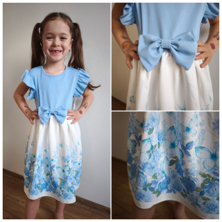 Dívčí letní šaty bílo/modré
