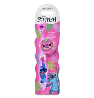 Kartáček s ochranným krytem STITCH - růžový
