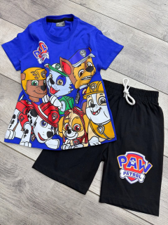 Chlapecký letní komplet TLAPKOVÁ PATROLA - modrý